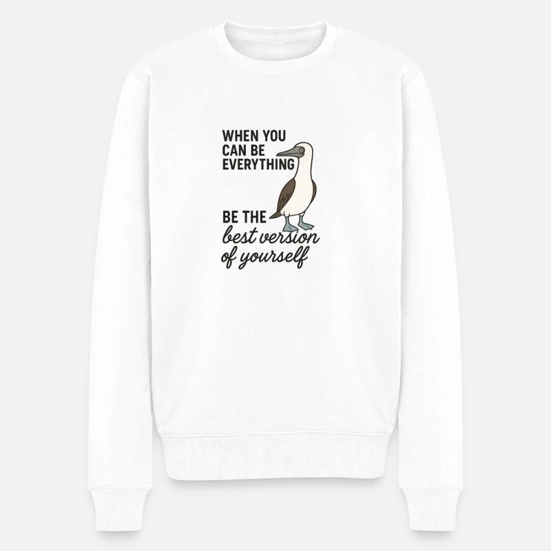 Fous à pieds bleus - Meilleure version - Pull Premium bio Homme - blanc