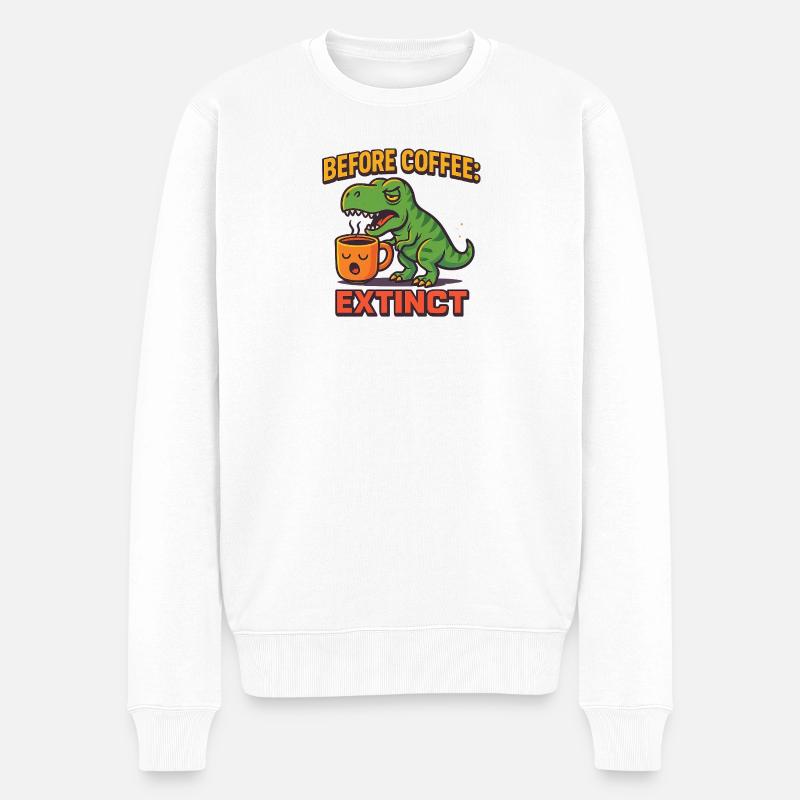 before coffee extinct - Männer Premium Bio Pullover - Weiß