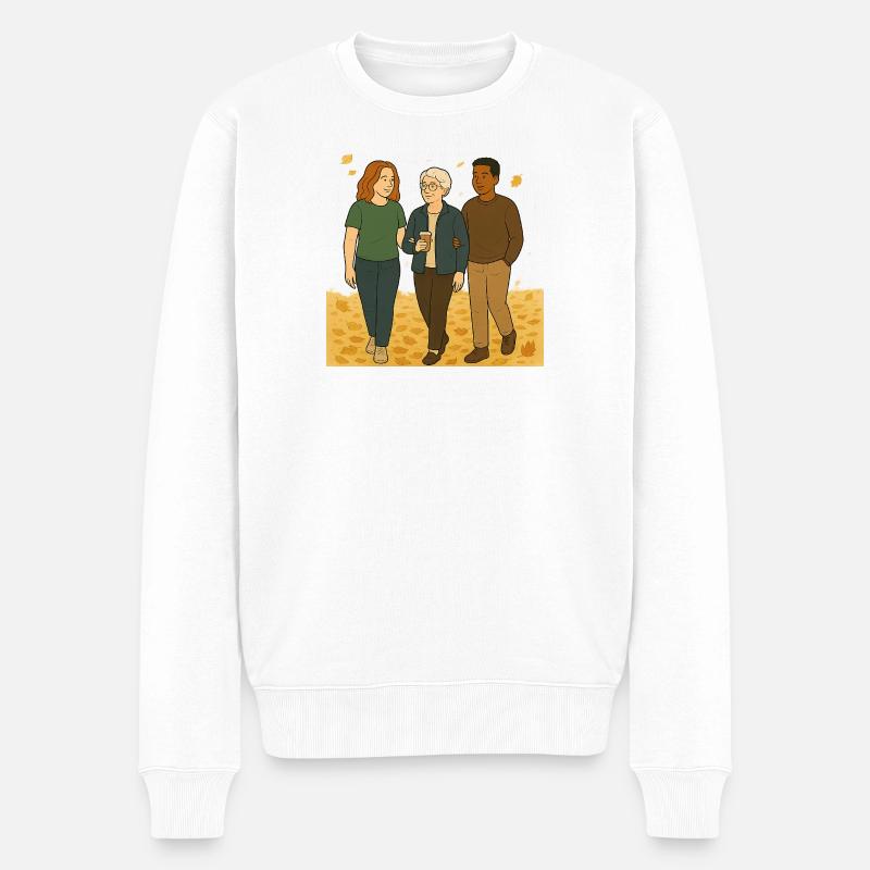 Oma Karin  - Männer Premium Bio Pullover - Weiß