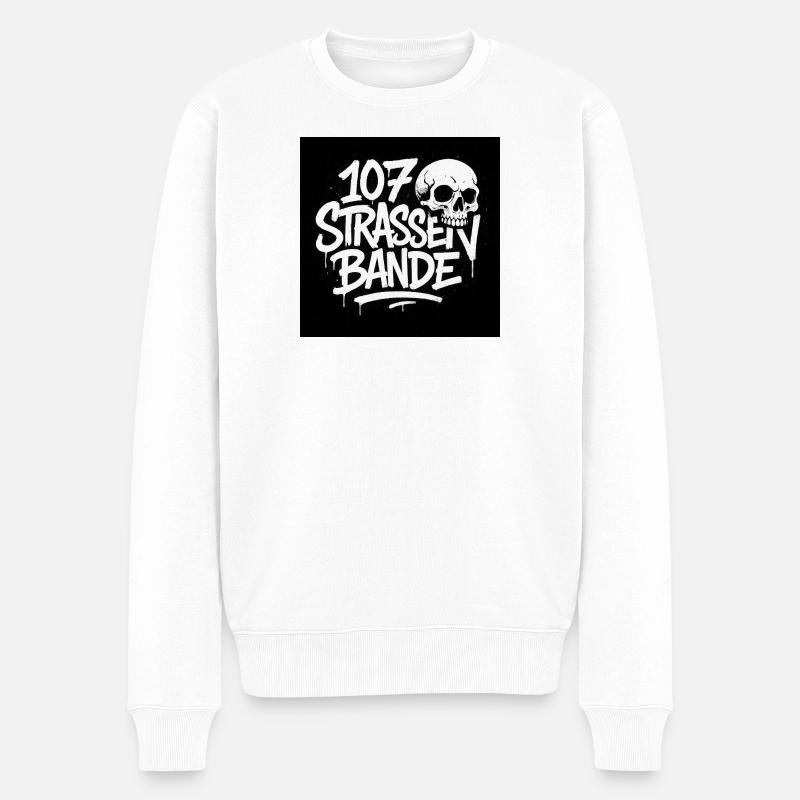 107 Straßen Bande Skull - Männer Premium Bio Pullover - Weiß