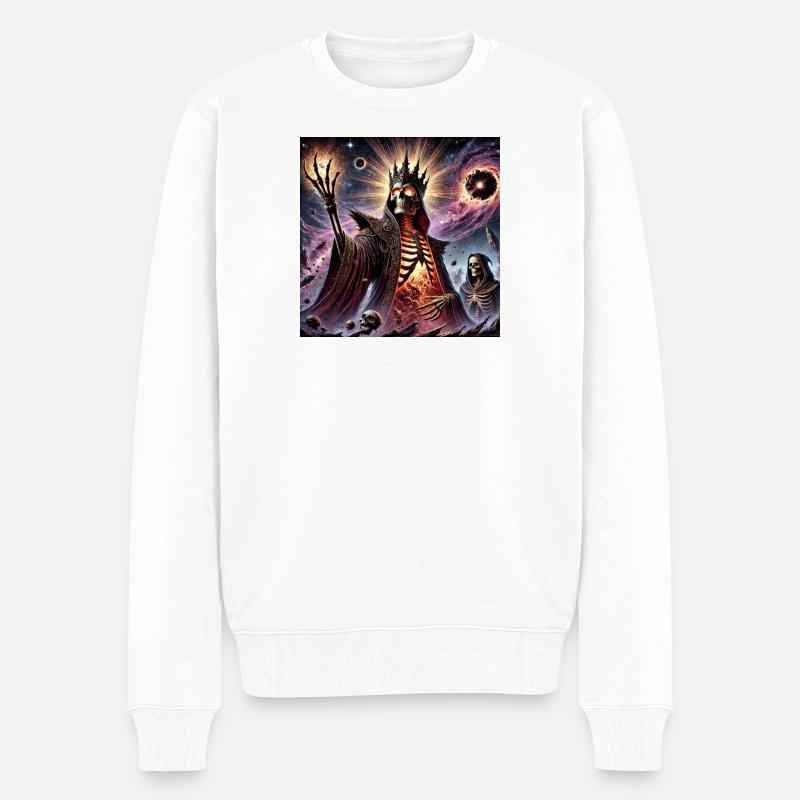 Dunkler kosmischer Nekromant - Männer Premium Bio Pullover - Weiß