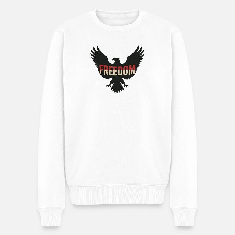 Freedom Eagle - Männer Premium Bio Pullover - Weiß