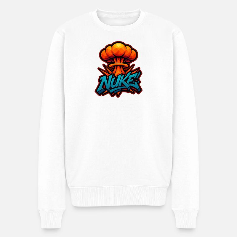 MICRO-ONDE!  - Explosion de graffitis | Design exclusif - Pull Premium bio Homme - blanc