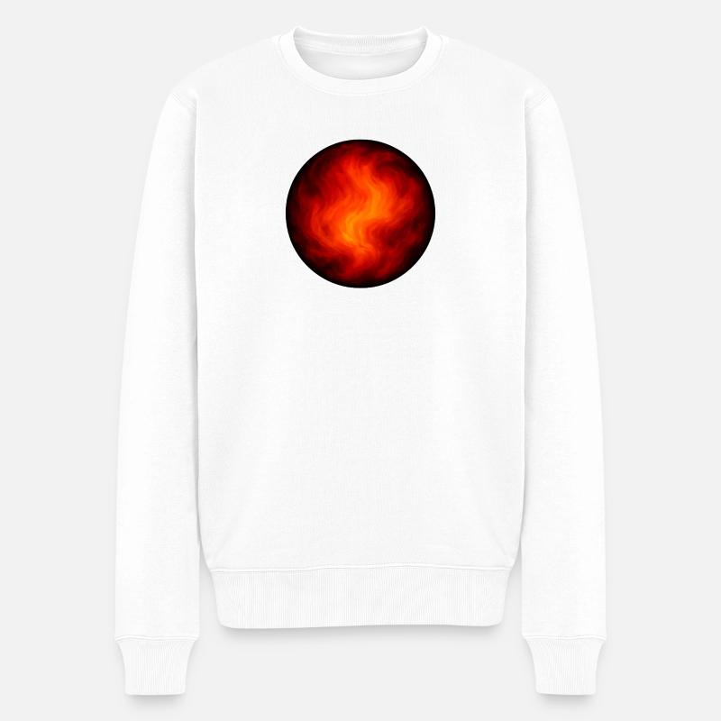 Wirbelnde Feuerkugel - Männer Premium Bio Pullover - Weiß