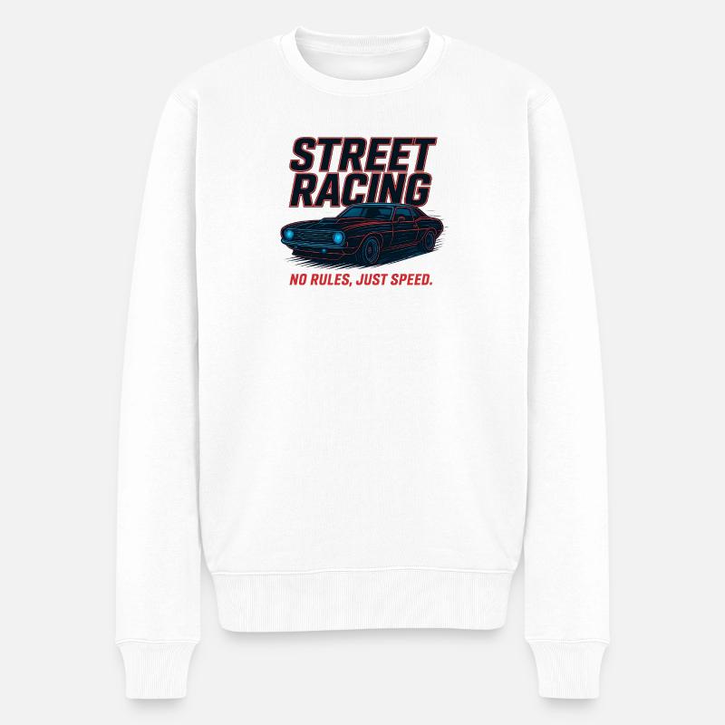 Course de rue – Pas de règles, juste de la vitesse - Pull Premium bio Homme - blanc