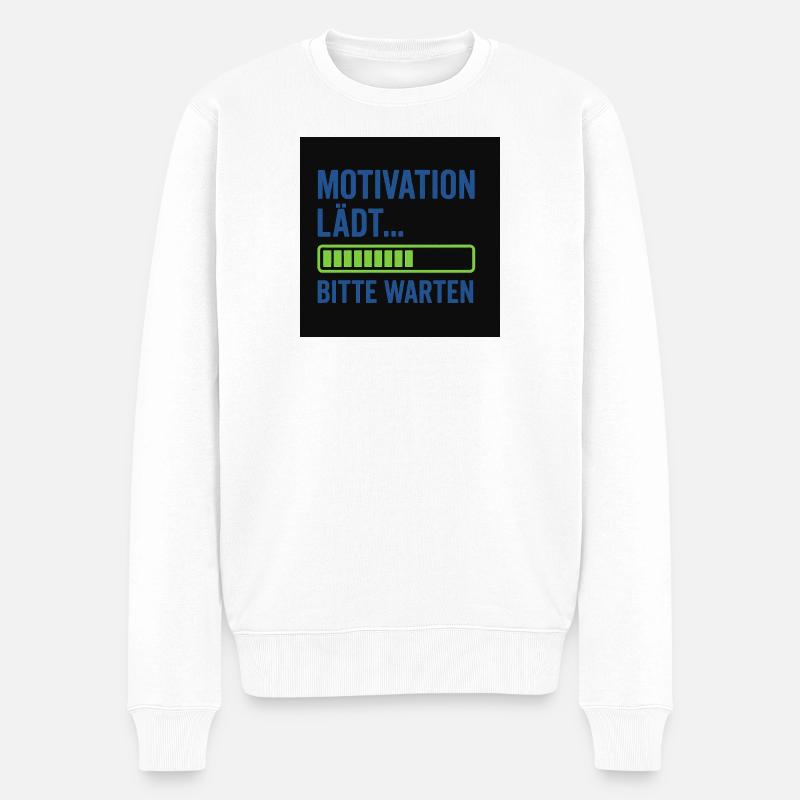 Motivation lädt... Bitte warten - Männer Premium Bio Pullover - Weiß