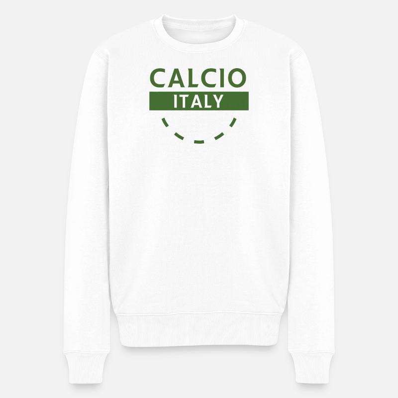 Calcio Italien Wappen Minimal - Männer Premium Bio Pullover - Weiß