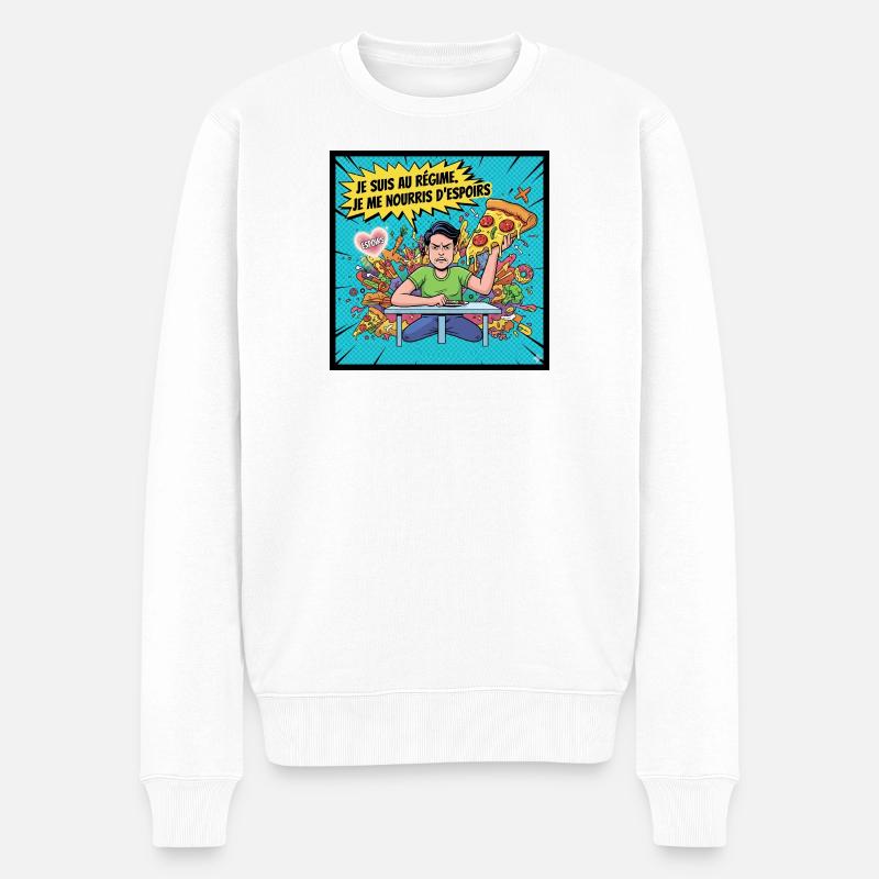 Diät und Hoffnungen Comics - Männer Premium Bio Pullover - Weiß