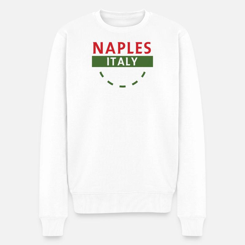 Neapel Italien Emblem Arc - Männer Premium Bio Pullover - Weiß