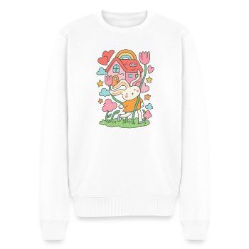 Maison de poupée lapin pastel en fleurs - Pull Premium bio Homme - blanc - Devant - Thijin (182cm)
