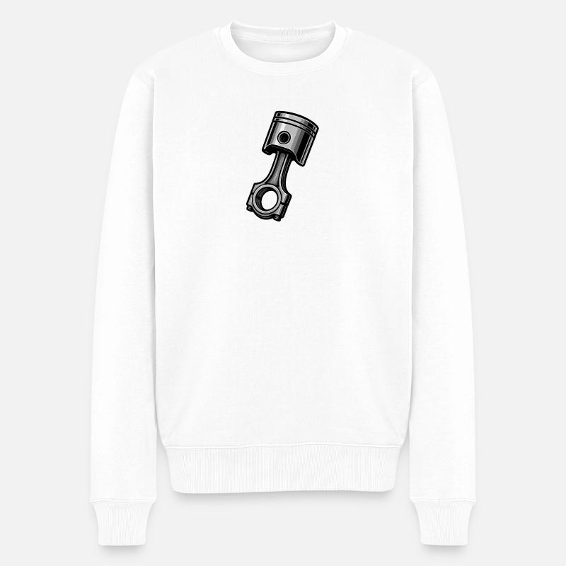 Monochromer Industriekolben - Männer Premium Bio Pullover - Weiß