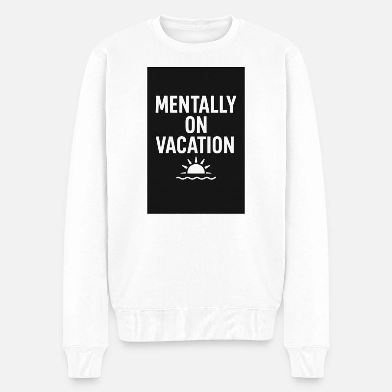 Mentally vacation Sonnenaufgang - Männer Premium Bio Pullover - Weiß