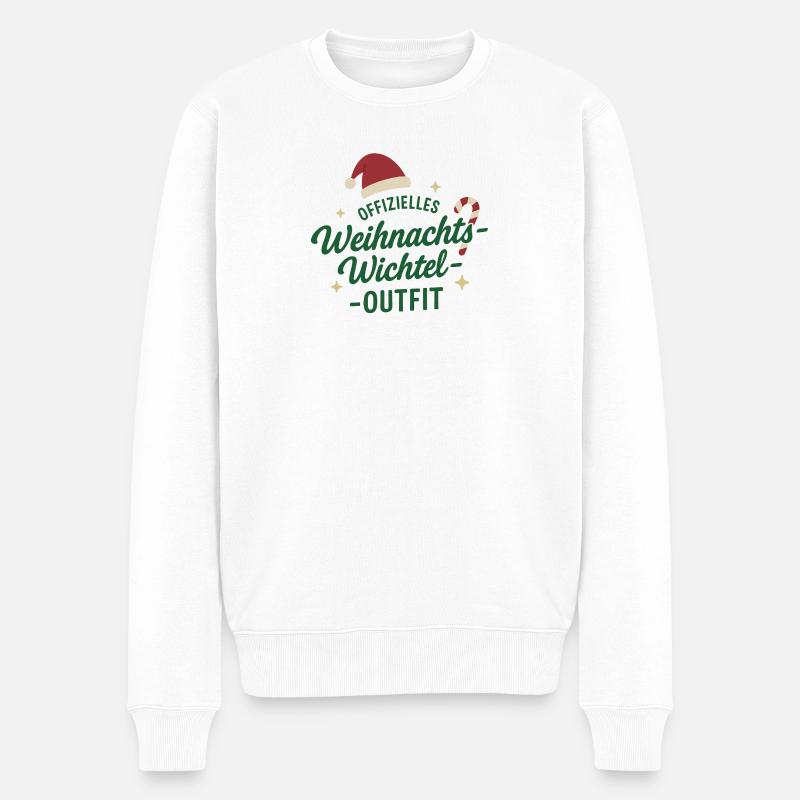 Offizielles Weihnachtswichtel-Outfit - Männer Premium Bio Pullover - Weiß