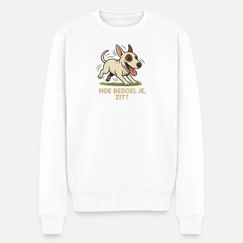 Bullterrier lustig - Männer Premium Bio Pullover - Weiß