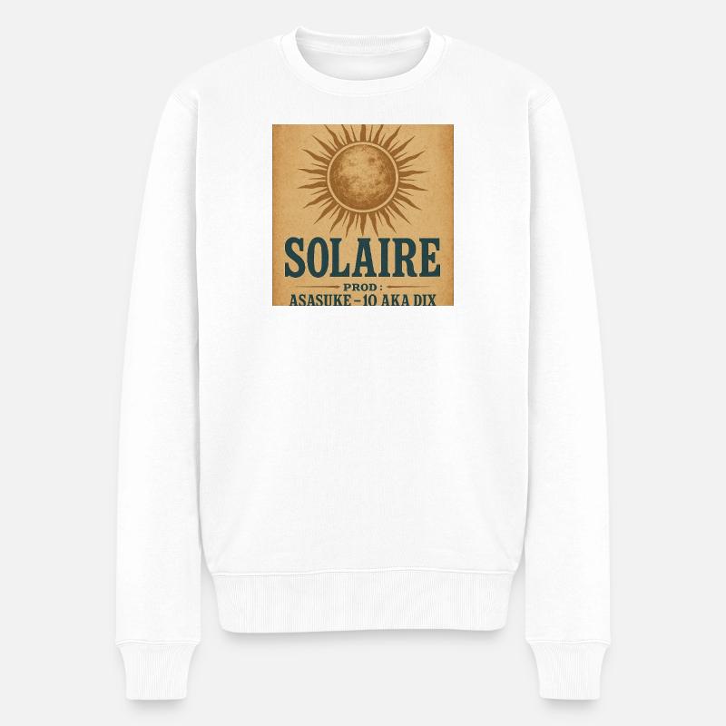 Rustikale Vintage-Sonne - Männer Premium Bio Pullover - Weiß
