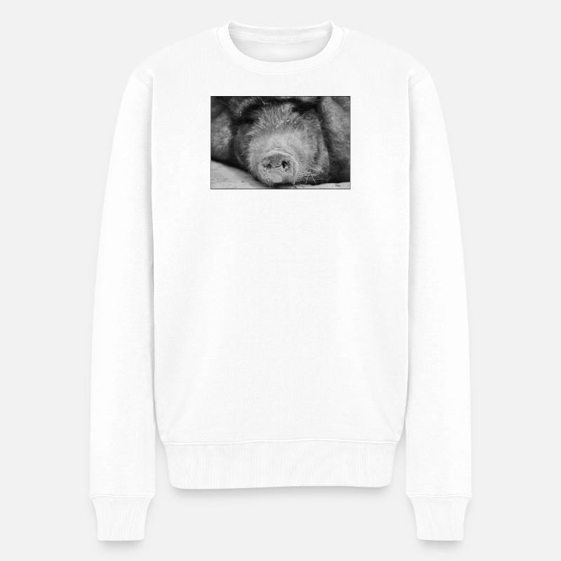 Le cochon avait <3 - Pull Premium bio Homme - blanc