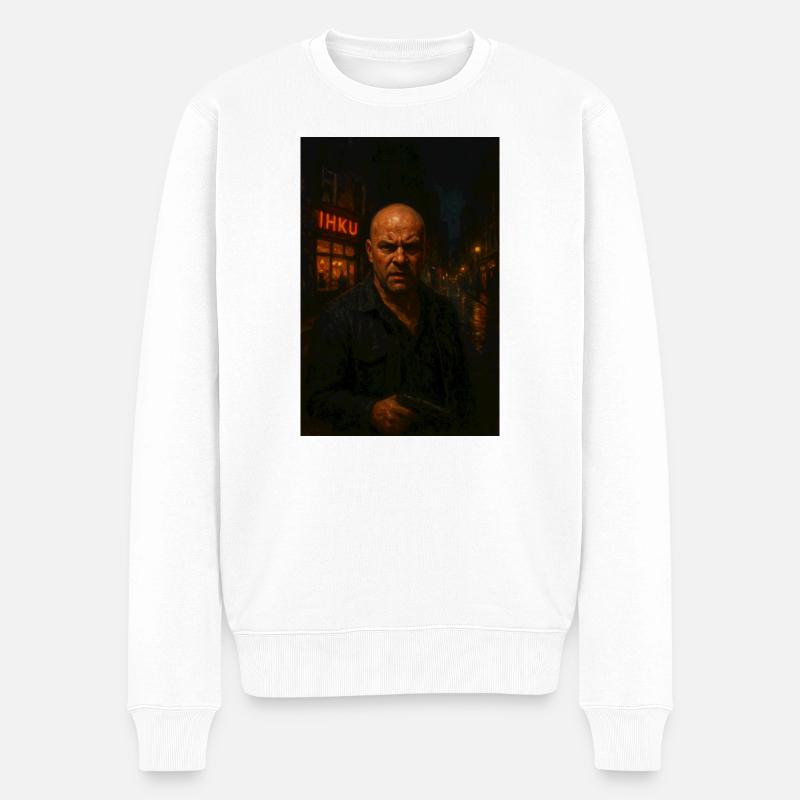 Timo der Nacht - Männer Premium Bio Pullover - Weiß