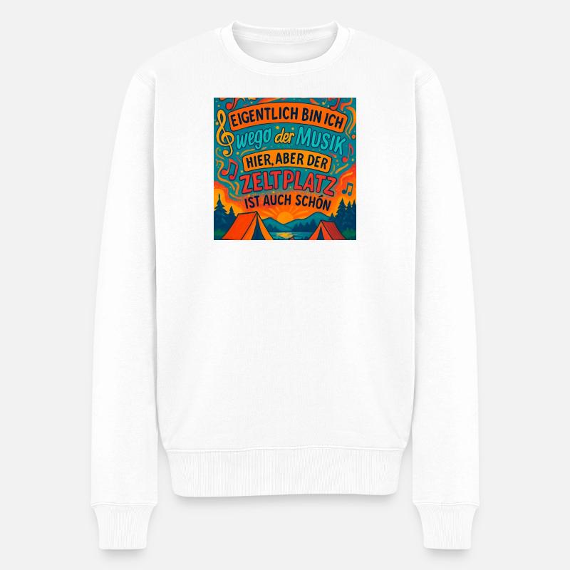 Mélodie du Temps d’Arrêt du Campement - Pull Premium bio Homme - blanc