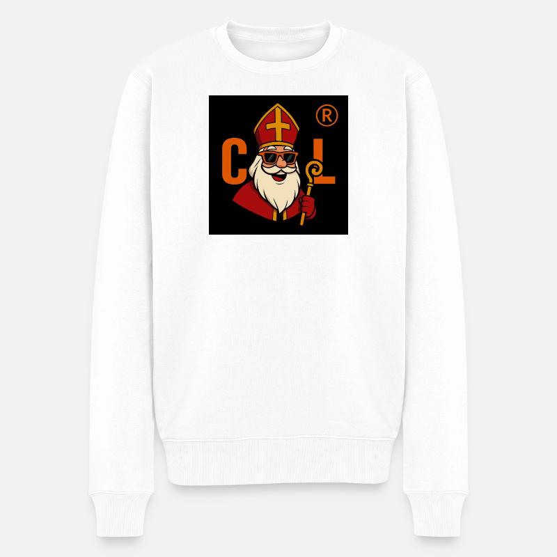 Sinterklaas avec lunettes de soleil - Pull Premium bio Homme - blanc