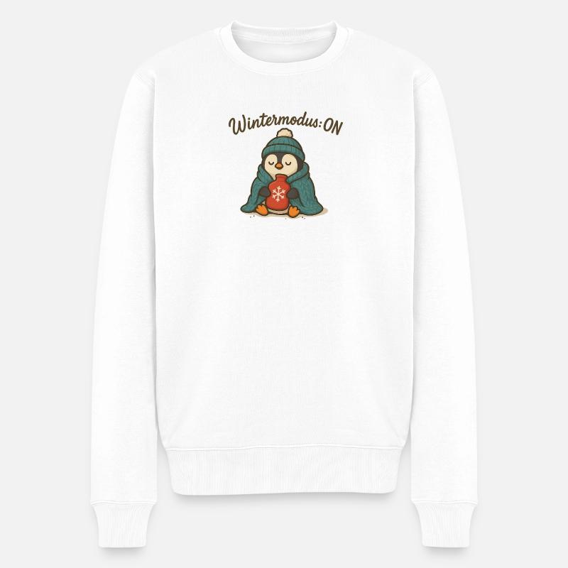 Wintermodus ON - Männer Premium Bio Pullover - Weiß