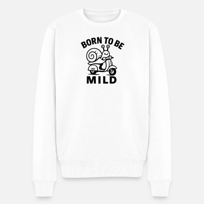 Né pour être un escargot doux sur rouleau - Pull Premium bio Homme - blanc