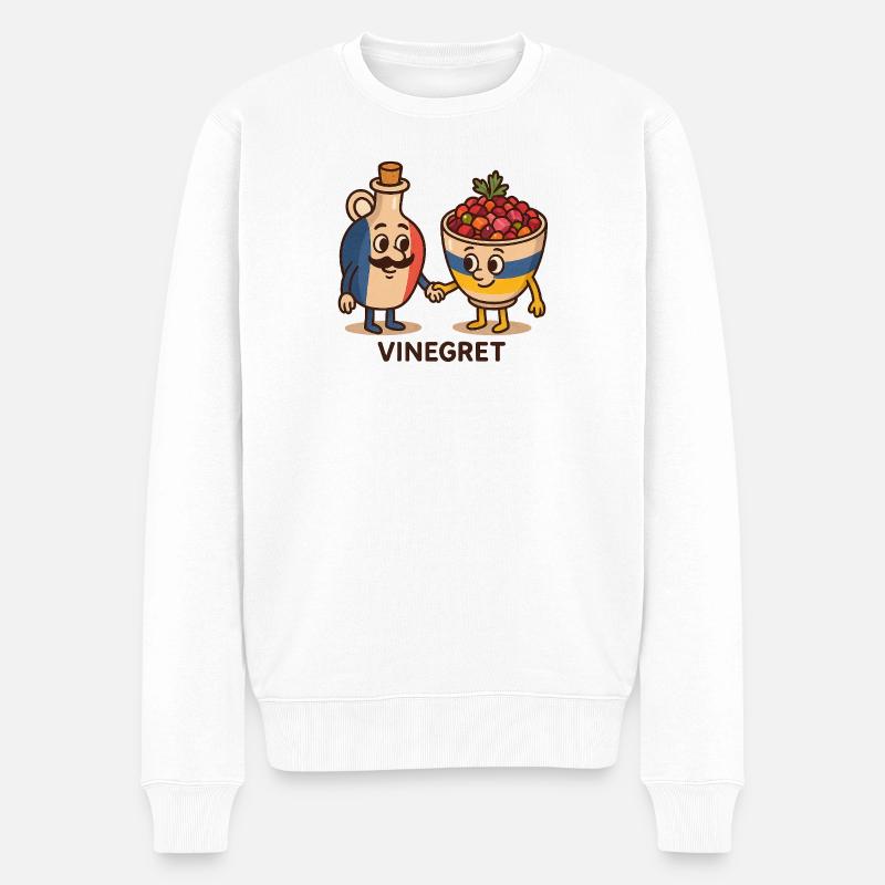 Vinegret Duo Cartoon-Motiv - Männer Premium Bio Pullover - Weiß