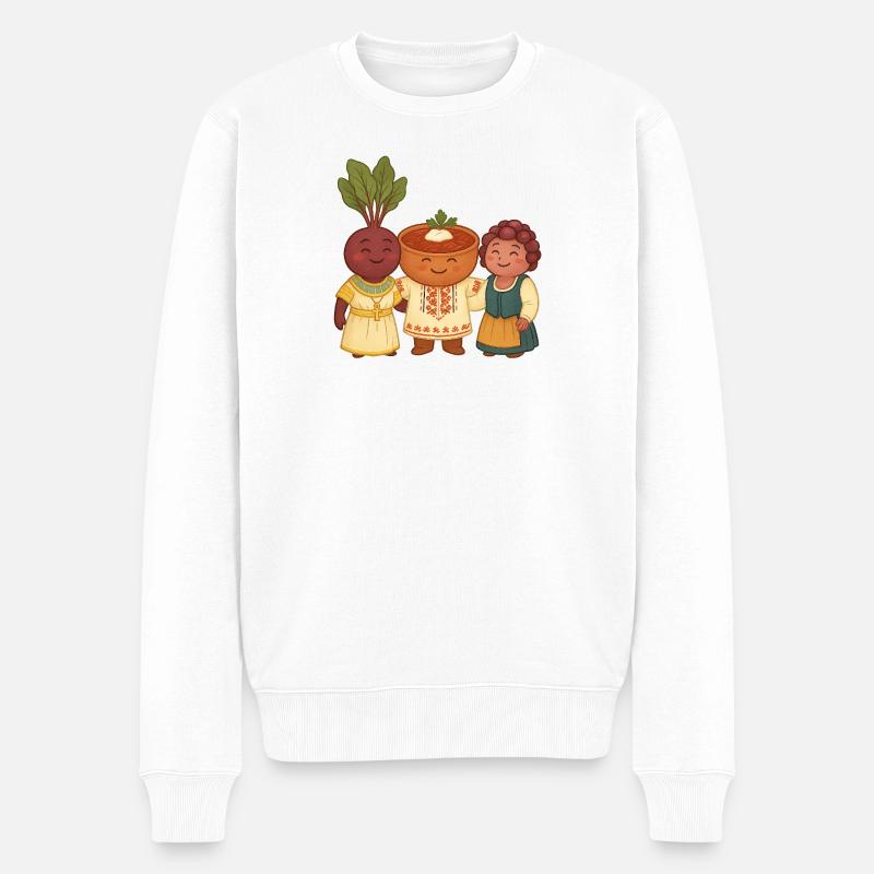 Rote Bete, Borsch und Salat - Männer Premium Bio Pullover - Weiß