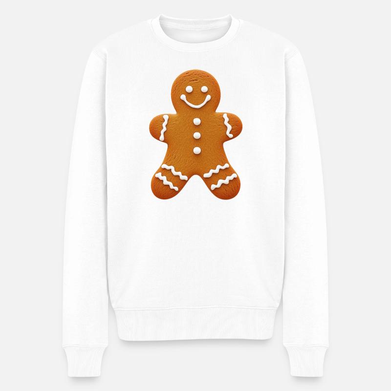 Gingerbread Man :) - Männer Premium Bio Pullover - Weiß