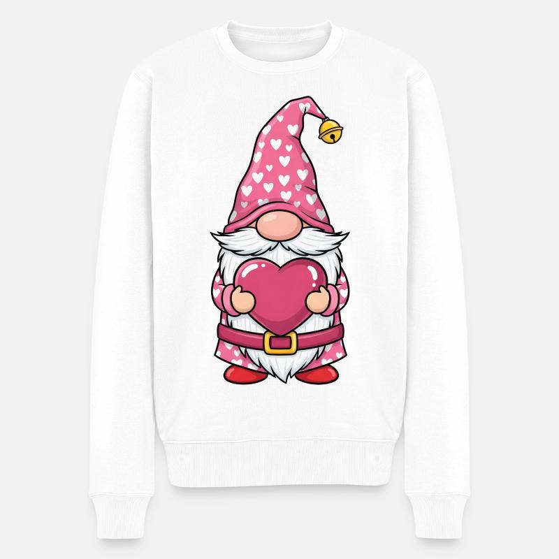 Gnomes de la Saint-Valentin - Pull Premium bio Homme - blanc