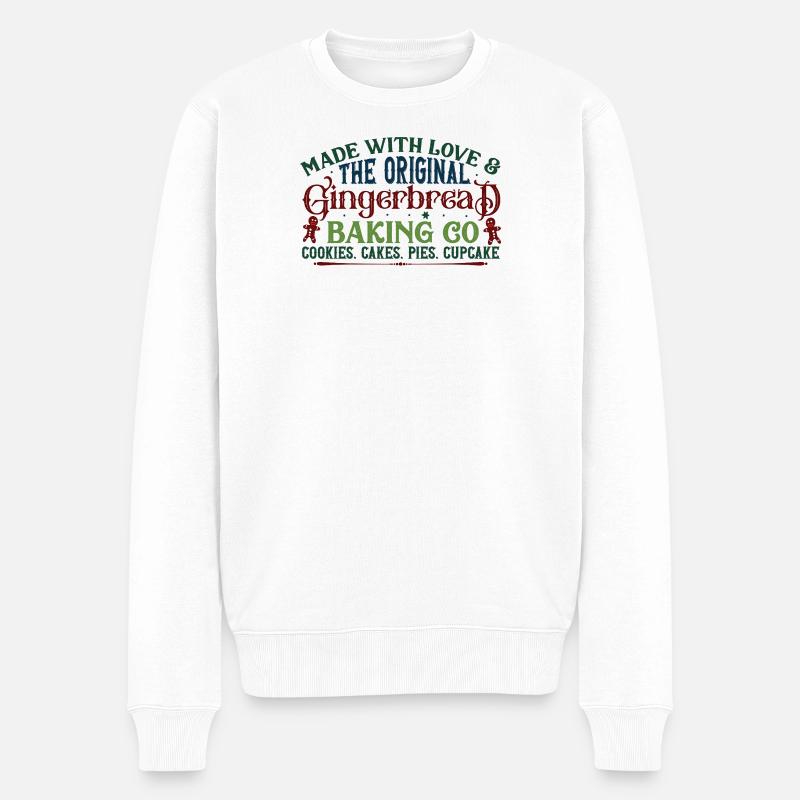 Gingerbread Original Baking - Männer Premium Bio Pullover - Weiß