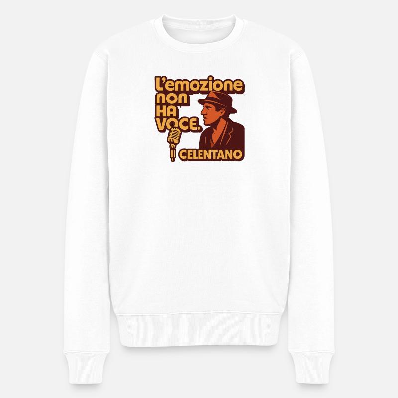 L'emozione non ha voce - Männer Premium Bio Pullover - Weiß