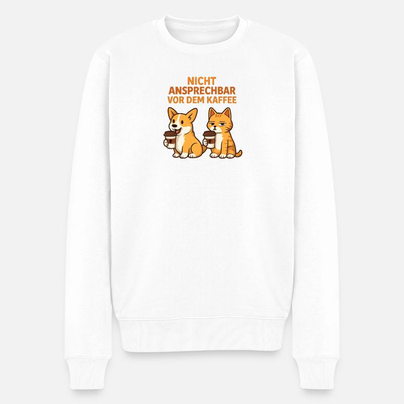 Chien et chat - Pull Premium bio Homme - blanc
