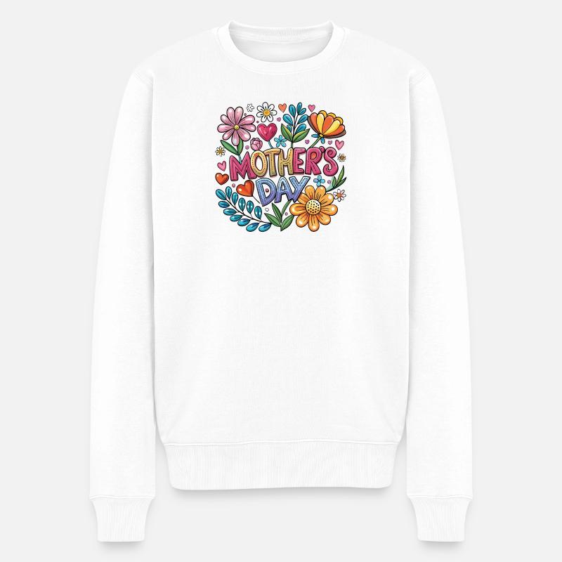 Muttertag Blumen Popart - Männer Premium Bio Pullover - Weiß