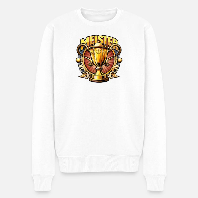 Meisterpokal Siegdesign - Männer Premium Bio Pullover - Weiß