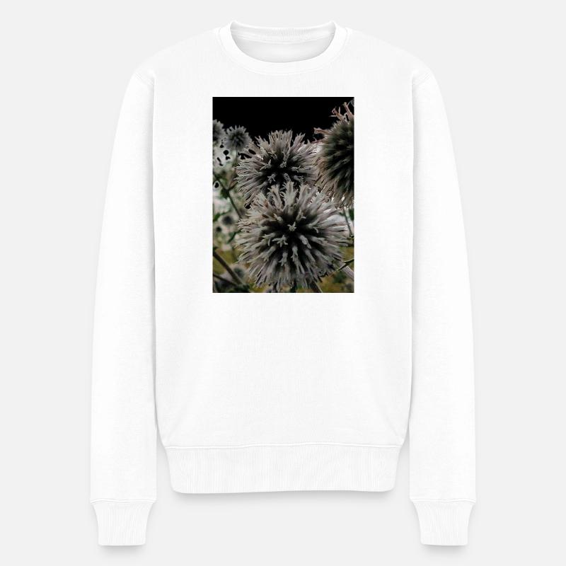 Impression über Disteln - Männer Premium Bio Pullover - Weiß