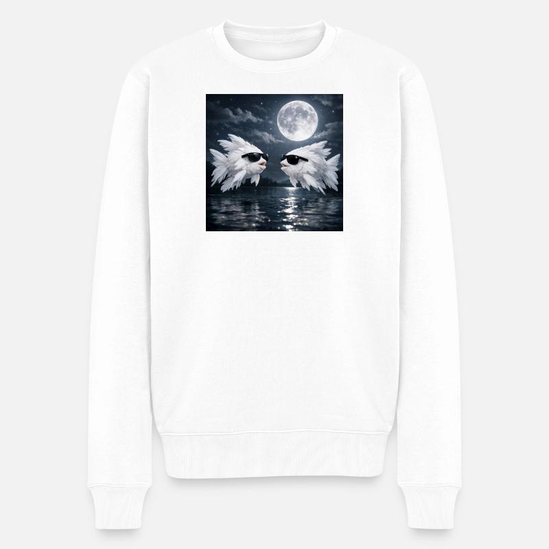 Federfisch - Männer Premium Bio Pullover - Weiß