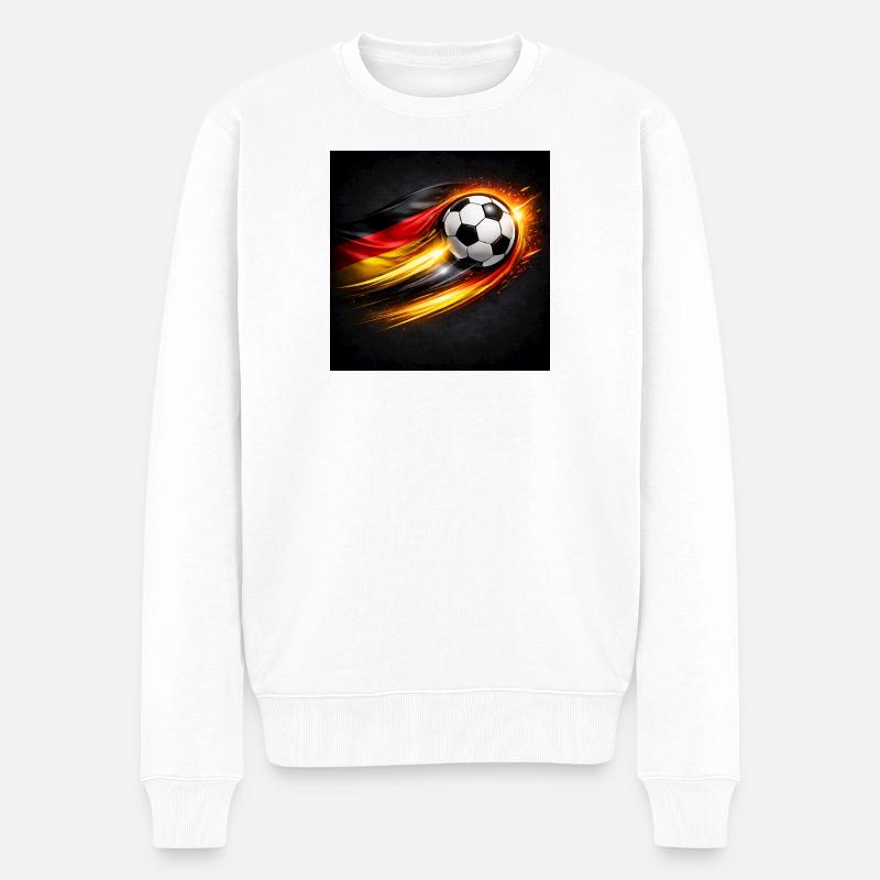 Feuerspur Deutschland Fußball - Männer Premium Bio Pullover - Weiß