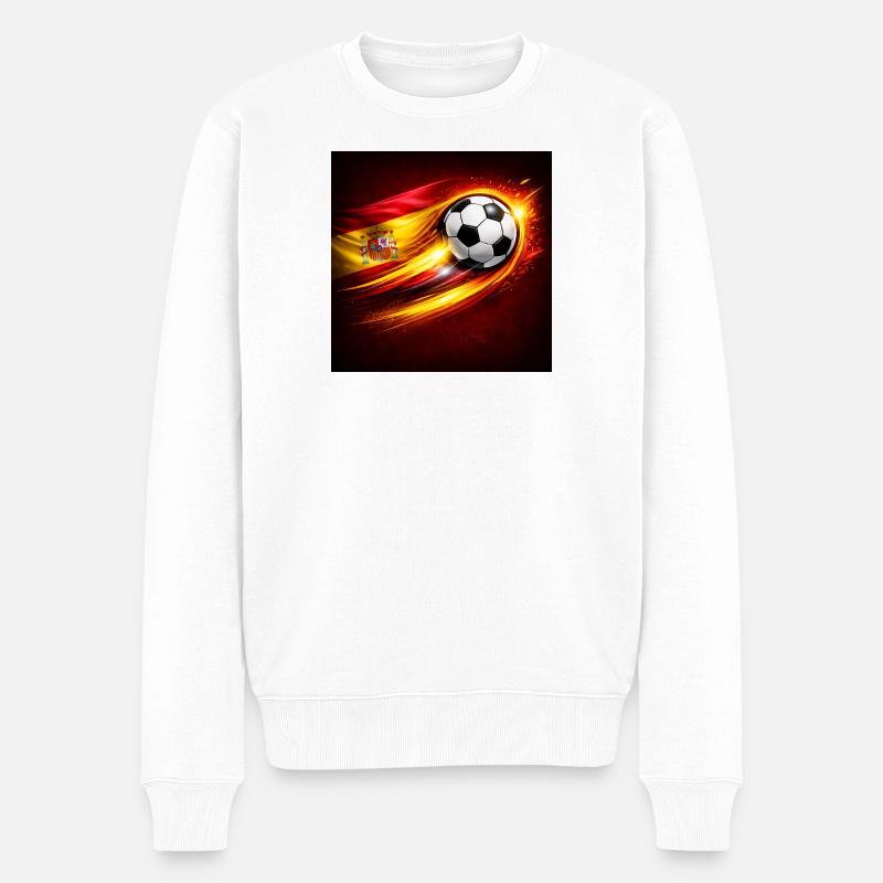 Spanien Fußball Feuerspur - Männer Premium Bio Pullover - Weiß