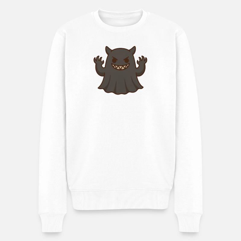 Kawaii-Monster mit einem schelmischen Lächeln - Männer Premium Bio Pullover - Weiß