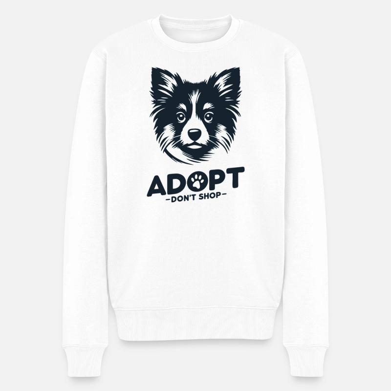 Adoptieren, nicht einkaufen 3 - Männer Premium Bio Pullover - Weiß