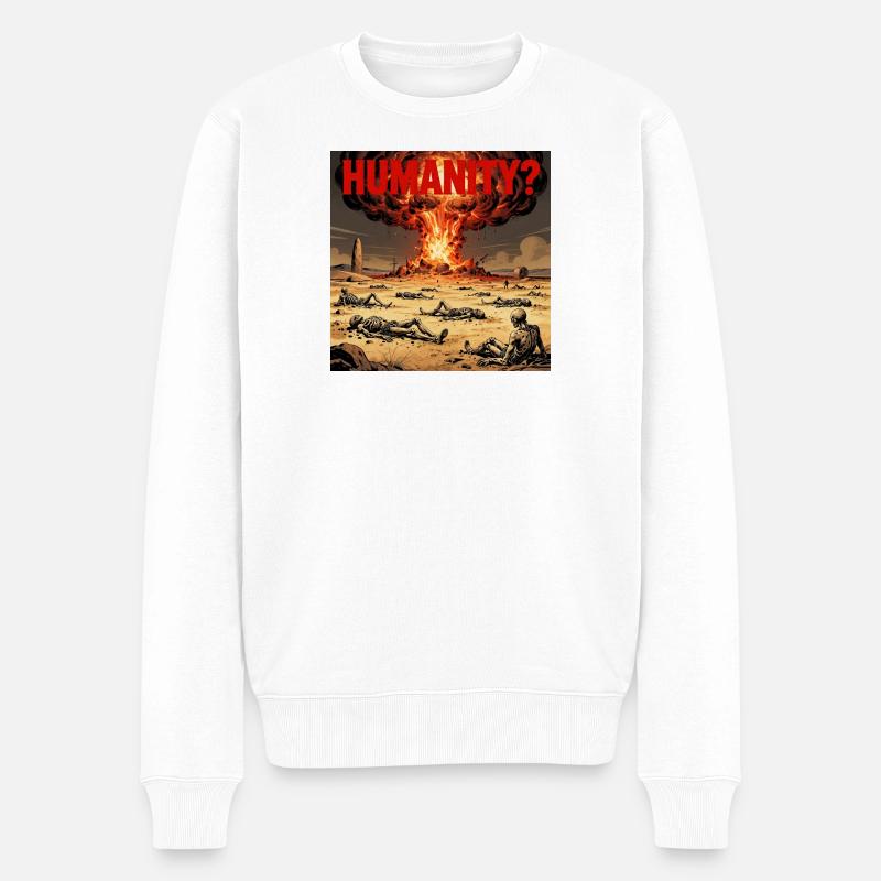 Atomic Humanity? - Männer Premium Bio Pullover - Weiß