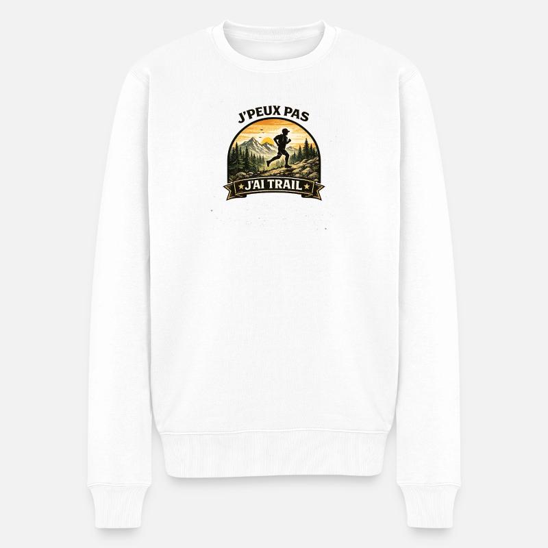 Trailrunner: I Trail Trail - Männer Premium Bio Pullover - Weiß