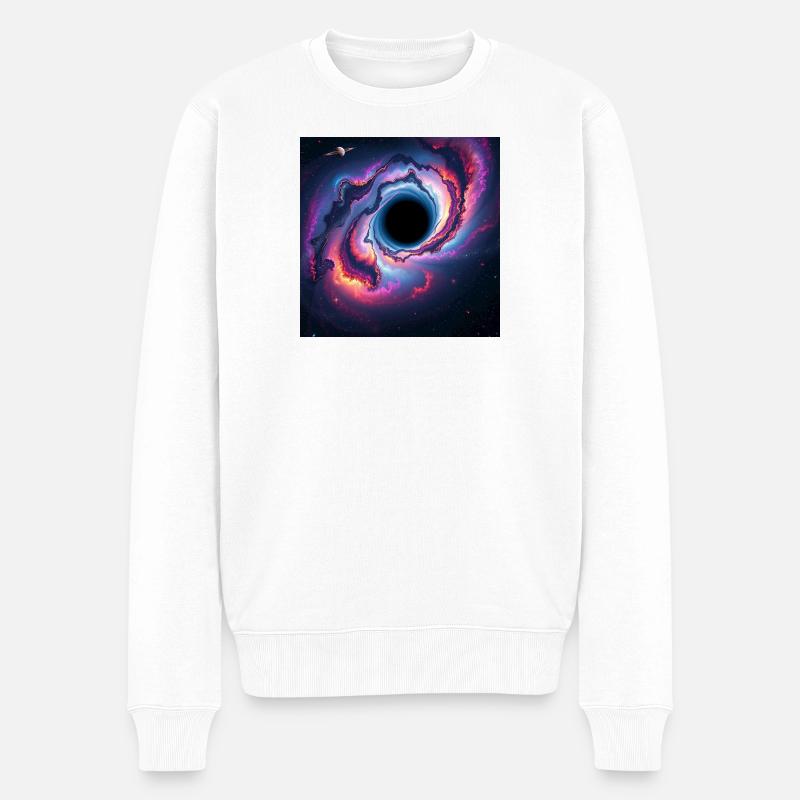 Trou noir dans la galaxie néon - Pull Premium bio Homme - blanc