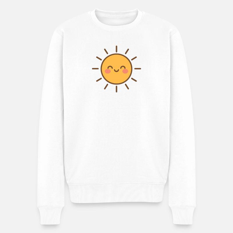 Sonne Süßes Lächeln - Männer Premium Bio Pullover - Weiß