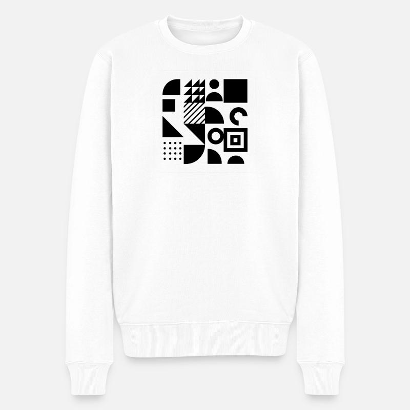 Geometrische Collage Blockkunst - Männer Premium Bio Pullover - Weiß