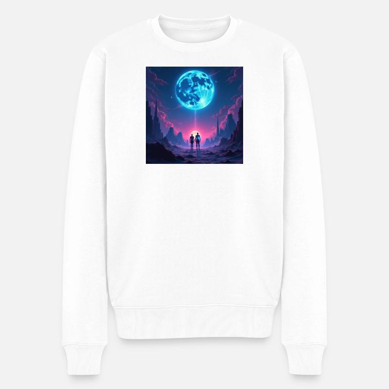 Chemin Lunaire de la Communauté - Pull Premium bio Homme - blanc