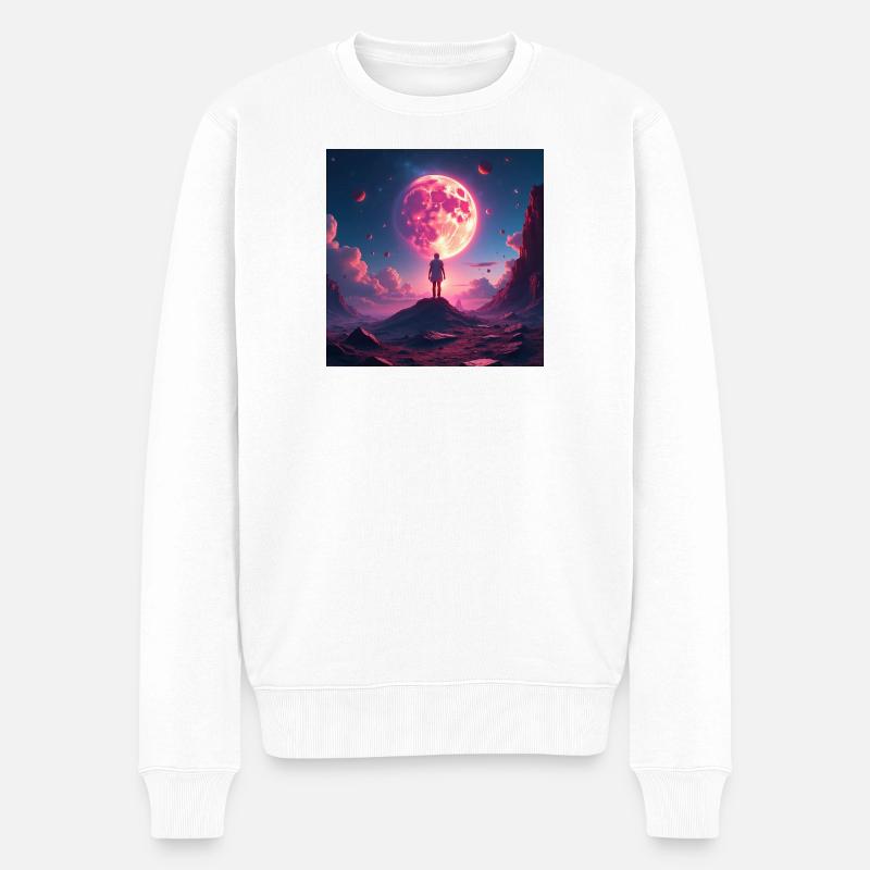 Mondreich Traumlandschaft - Männer Premium Bio Pullover - Weiß