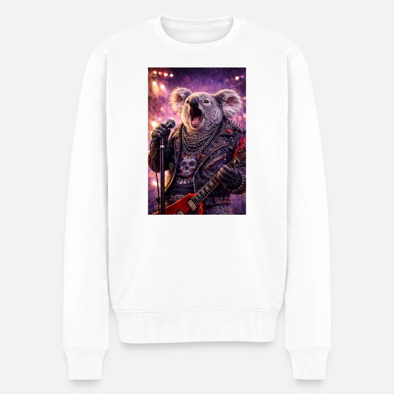 RockyZoo2 - Männer Premium Bio Pullover - Weiß