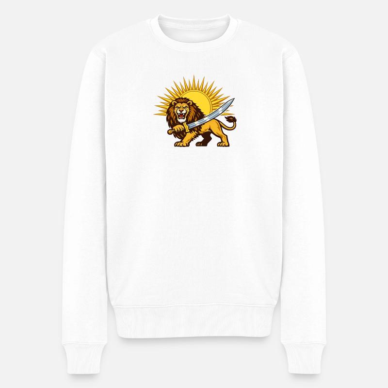 Persian Löwe Persien Iran - Männer Premium Bio Pullover - Weiß