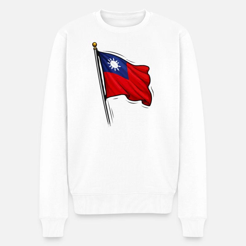 Motif du drapeau taïwanais - Pull Premium bio Homme - blanc